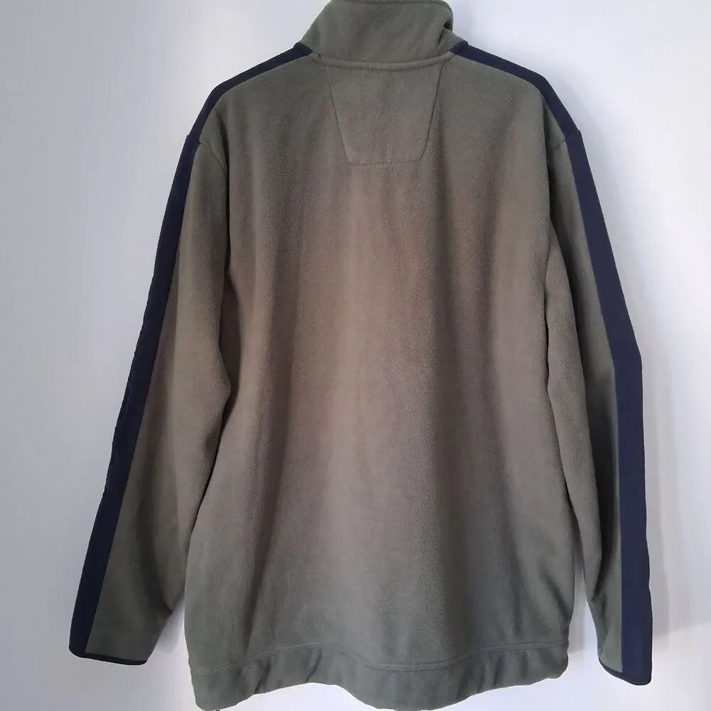 Nautica Men’s Fleece Pullover 1/4 Zipper Olive Green Navy Blue size XXL